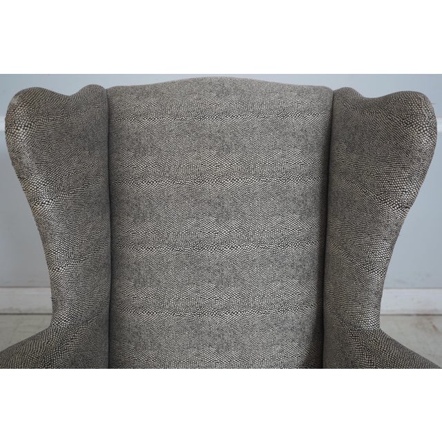 1980s Pair of Baker Upholstered Wing Back Chairs For Sale - Image 5 of 12