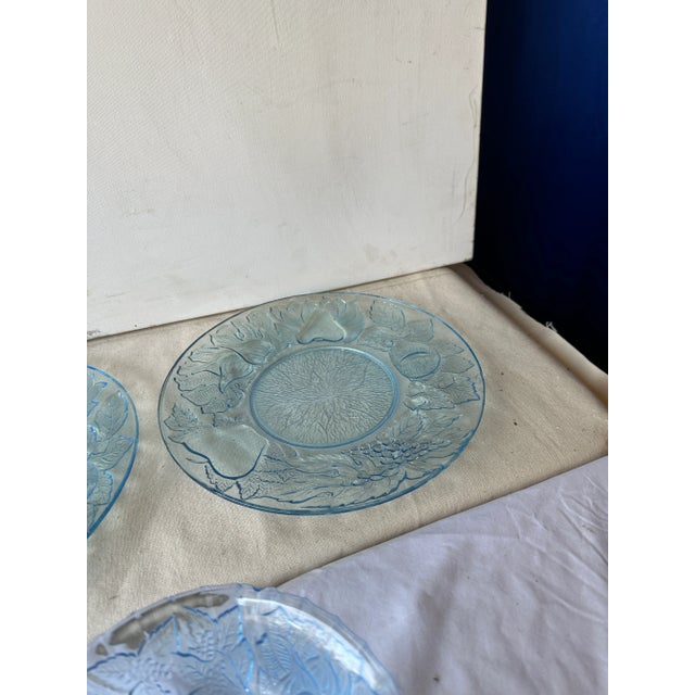 Set of 5 1970s Blue Glass Plates For Sale In Atlanta - Image 6 of 10