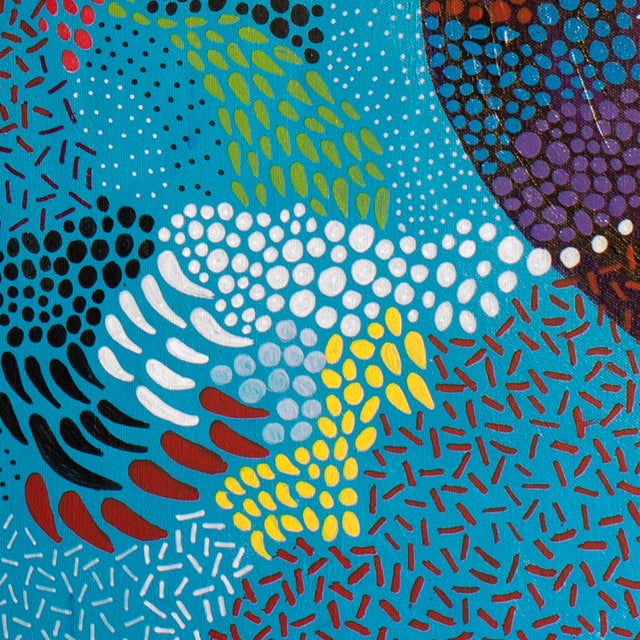 2010s Gooses in the Cloud — Abstract Expressionist Painting, Oil Markers and Acrylics on Canvas, 36 × 36 In For Sale - Image 5 of 8