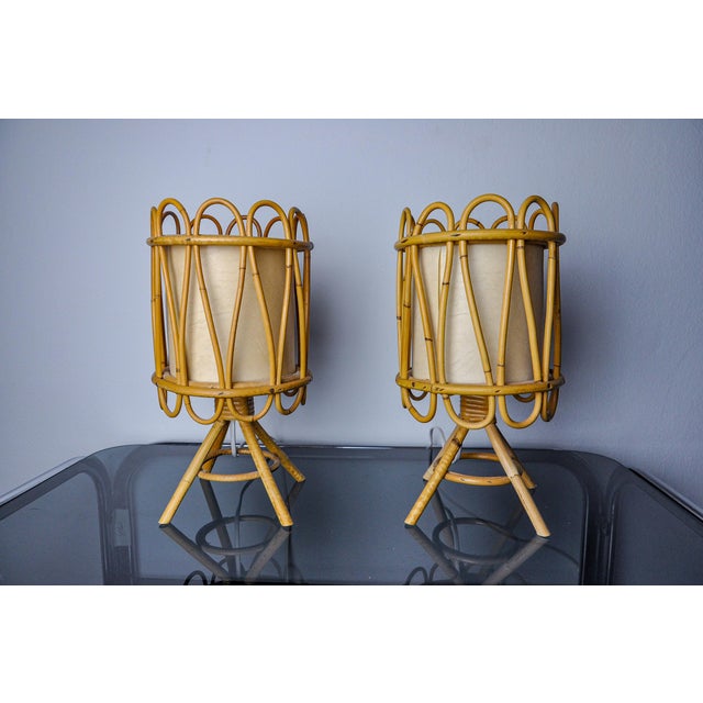 Rattan Table Lamps, 1960, Set of 2 For Sale - Image 9 of 9