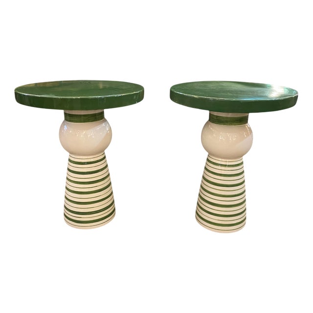 Ceramic Side Tables, 1980s, Set of 2 For Sale