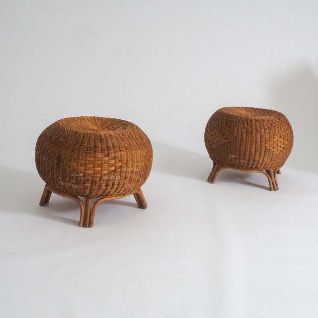 Rattan Ottoman or Side Table, 1970s For Sale - Image 15 of 18