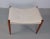Fully Restored Danish Footstool in Teak Reupholstered in Cream Leather, 1960s For Sale - Image 3 of 8