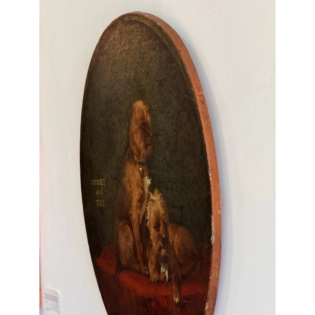 French Charming French Oil on Canvas, Dogs, C. 1850 For Sale - Image 3 of 4