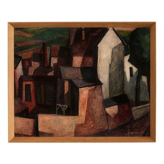 Lutz Voigtmann, House Ensemble, 1960s, Oil on Canvas For Sale