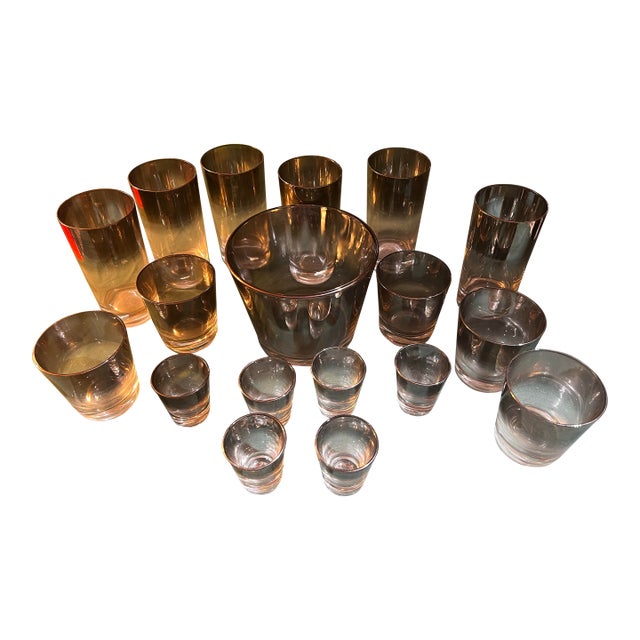 1970s Collection of Dorothy Thorpe Silver Fade Glassware Set - 18 pcs For Sale