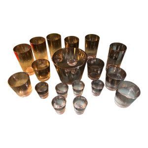 1970s Collection of Dorothy Thorpe Silver Fade Glassware Set - 18 pcs