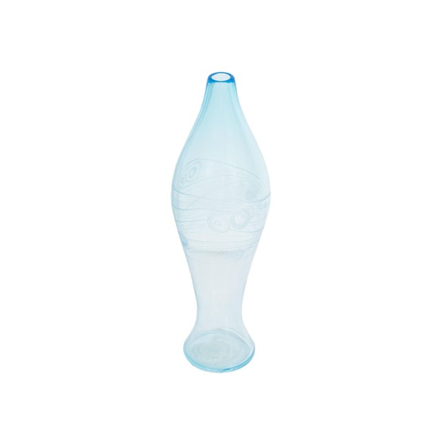 A 2003 art glass vase, titled "Motivio X," by Italian glass artist Peter Pelzel (born 1937). Made in Murano, Italy, this...