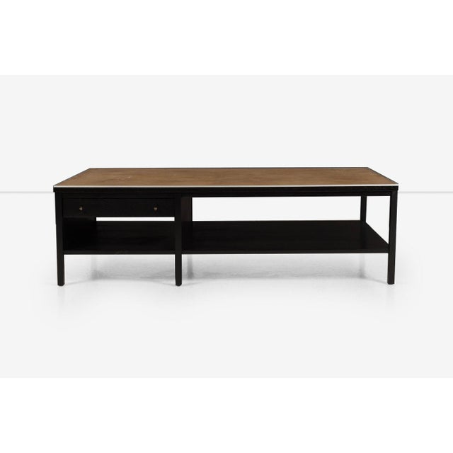 Paul McCobb "Plateau" Double-Sided Cocktail Table, features refinished black lacquer over mahogany wood with an original...