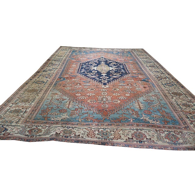 Bakshaiesh Rug, Size: 10' 6" x13' 2" Antique Bakshaish Room Size Wool Rug, Country of Origin: Iran / Persia, Circa Date:...