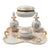 Vintage Hand Painted Porcelain Vanity Set-Tray-Perfume Bottles-Casket-Jar-Signed For Sale