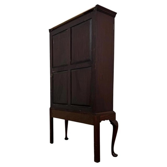 Gold Antique Early 20th Century English Mahogany Glazed Display Cabinet For Sale - Image 8 of 12