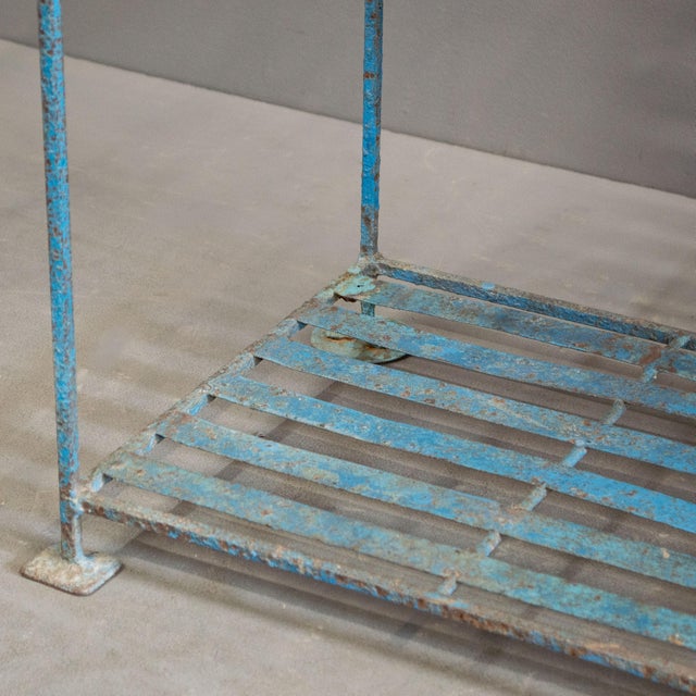 Late 20th Century Vintage Blue Painted Purpose Built Store Rack / Shelving For Sale - Image 12 of 12