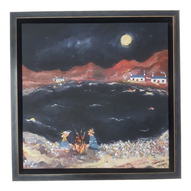 "The Moment We Knew" Contemporary Abstract Acrylic Painting by Therese James, Framed For Sale