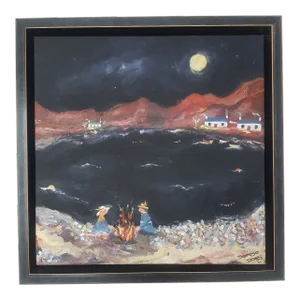 "The Moment We Knew" Contemporary Abstract Acrylic Painting by Therese James, Framed