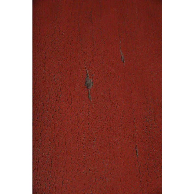 Antique Linen Covered Red Lacquered Elmwood Console Table, 19th Century China For Sale - Image 10 of 11