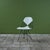 DKR-2 chair by Charles and Ray Eames for Herman Miller, also referred to as the bikini chair features a white Naugahyde...