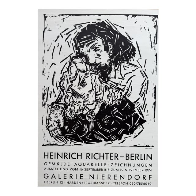 Galerie Nierendorf Berlin Exhibition Poster, Germany, 1974 For Sale