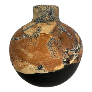 Vintage Midcentury Texture Raku Vase