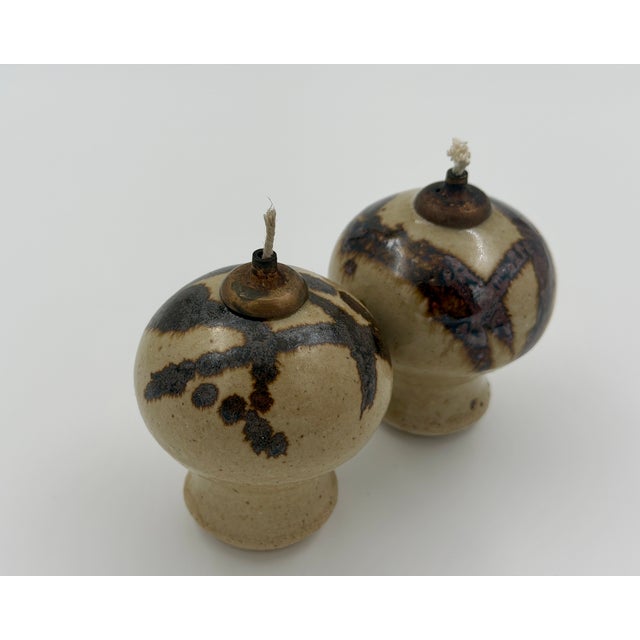 Mid-Century Modern Vintage Danish Oil Lamps by Aage Würtz, 1960s, Set of 2 For Sale - Image 3 of 4