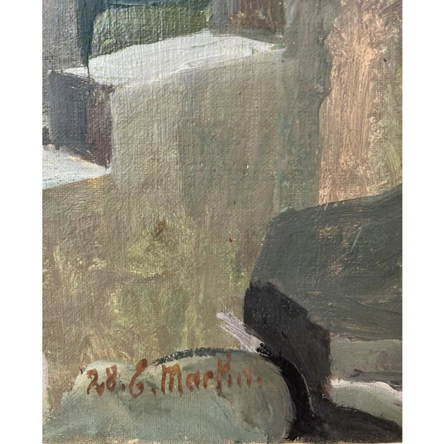 Modern Eugène Louis Martin, Petit cheminet barque bleue, 1928, Oil on Canvas For Sale - Image 3 of 12