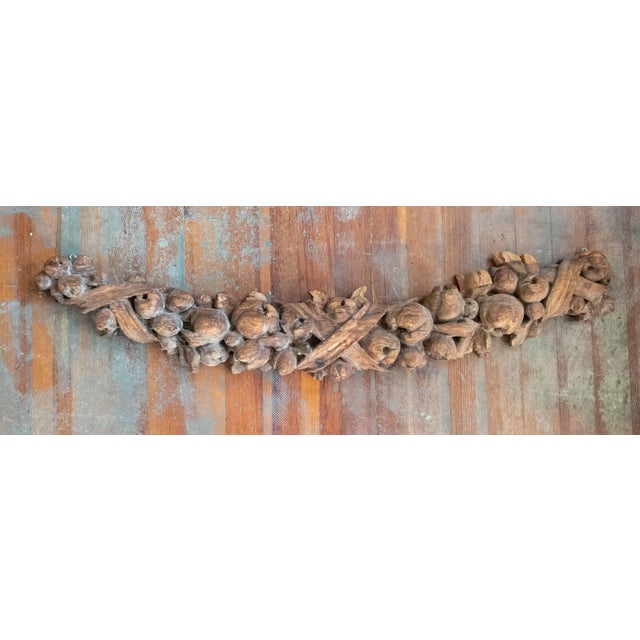 Baroque 17th or 18th C. Carved Wood Decorative Swag in Baroque Style, Continental European For Sale - Image 3 of 18