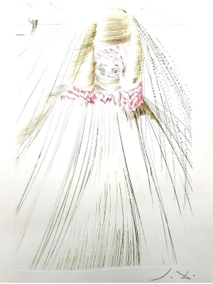 Salvador Dali - The Queen with Silk Tunic - Original Etching 1970