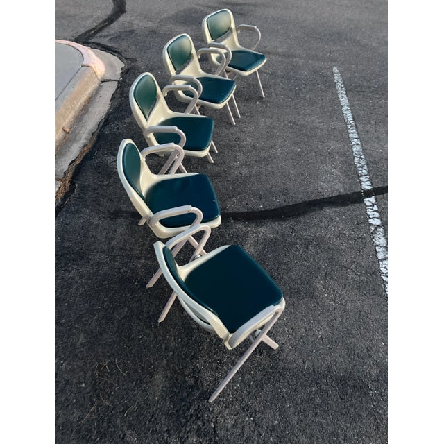 Off-white 1980s Postmodern Armchairs Giancarlo Piretti & Emilio Ambasz for Dorsal Openark - Set of 5 For Sale - Image 8 of 13
