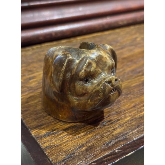 Antique Dutch Wooden Pipe Rest- Bull Dog For Sale - Image 4 of 13