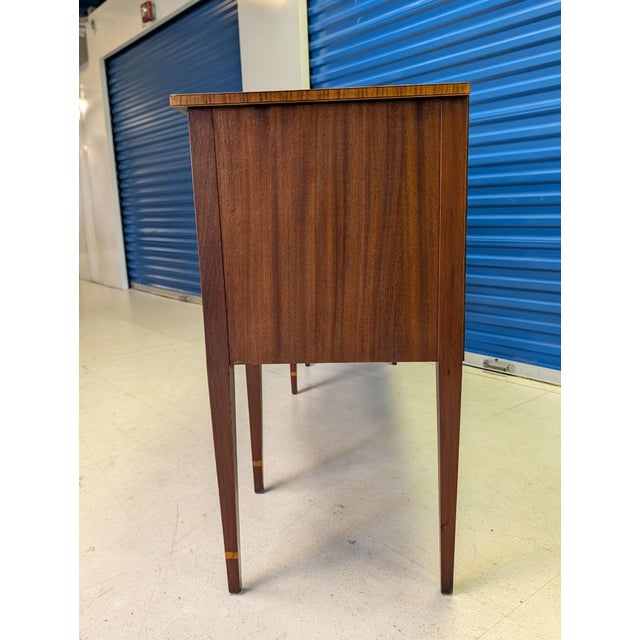 Hepplewhite Colonial Revival Flame Mahogany Bowfront Sideboard/Buffet For Sale - Image 9 of 18
