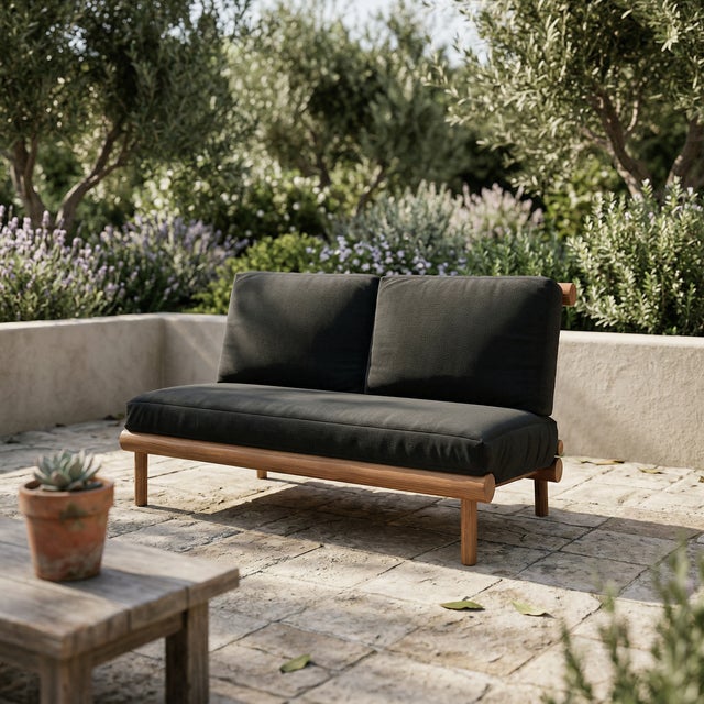 The Rishon Love Seat offers a softer take on modern luxury, pairing our sculptural teak frame with a plush, traditionally...
