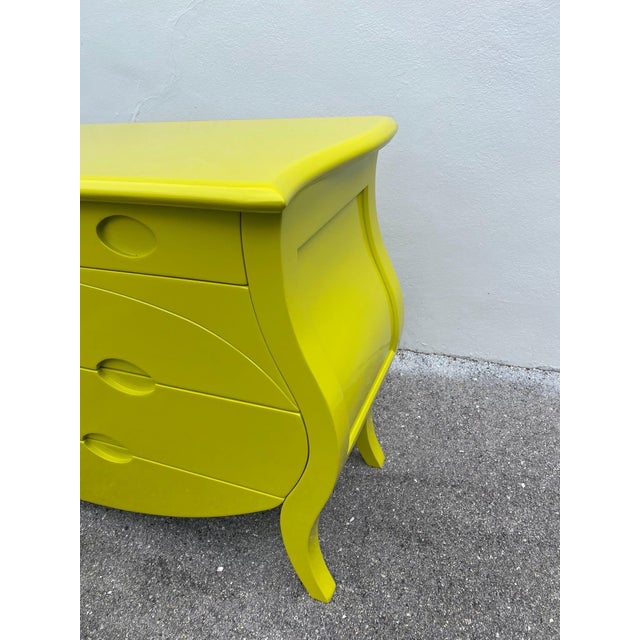 Elegant Chartreuse Bombay Style Commode/ Chest of Drawers For Sale - Image 16 of 18
