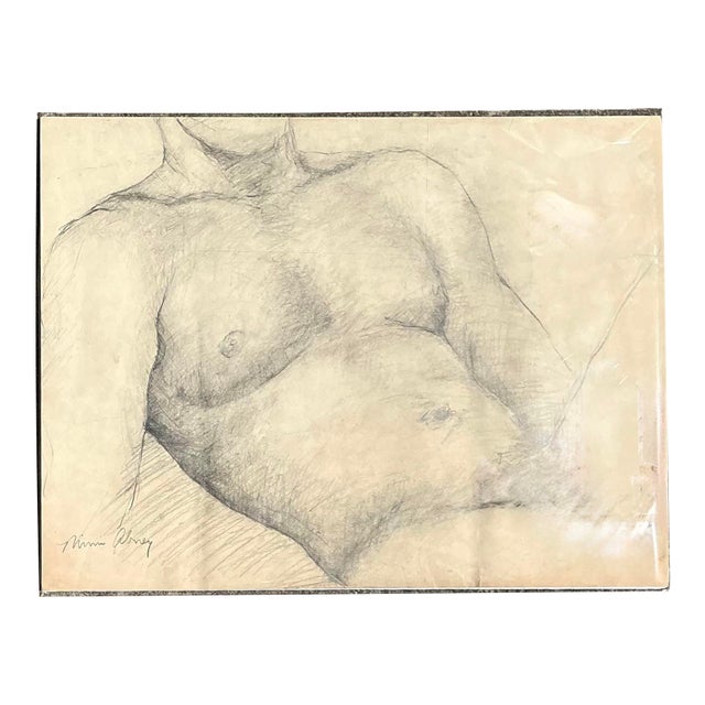 Vintage Original Nude Male Sketch For Sale
