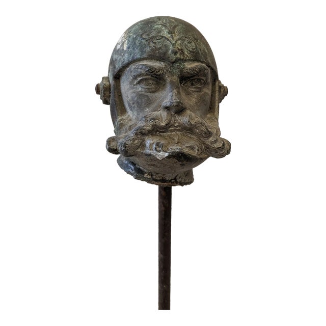 Vintage Zinc Head of Warrior For Sale