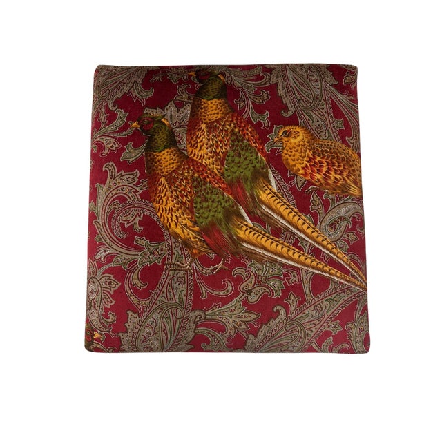 Late 20th Century Ralph Lauren 'Florence' Ottoman in Buckthorn Paisley Fabric With Nailhead Trim For Sale - Image 12 of 13