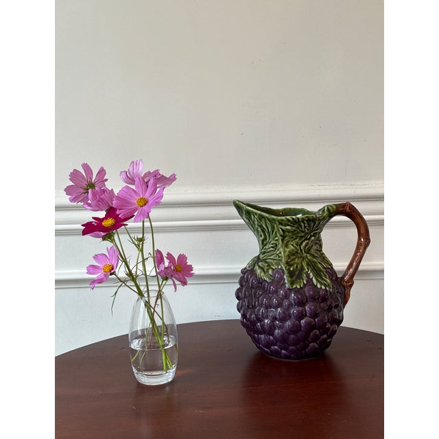 Mid 20th Century Vintage Ceramic Grape Pitcher For Sale - Image 5 of 8