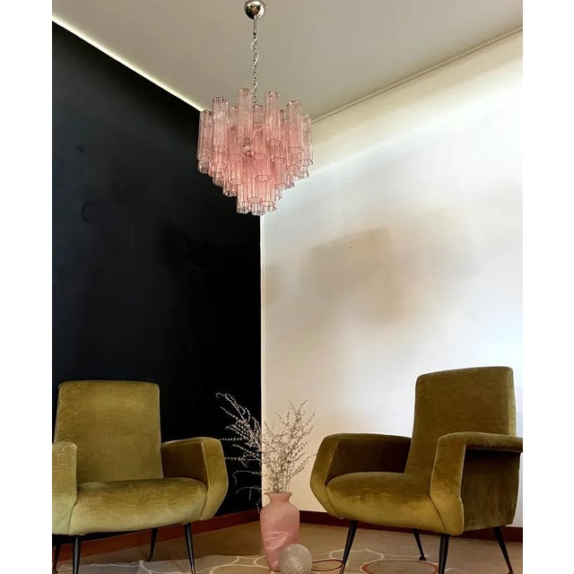 Murano Glass Tube Chandelier For Sale - Image 9 of 13