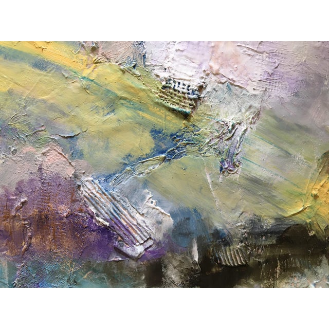 "Abrigo" Original Abstrast Colorful Oil Landscape Painting For Sale - Image 4 of 6