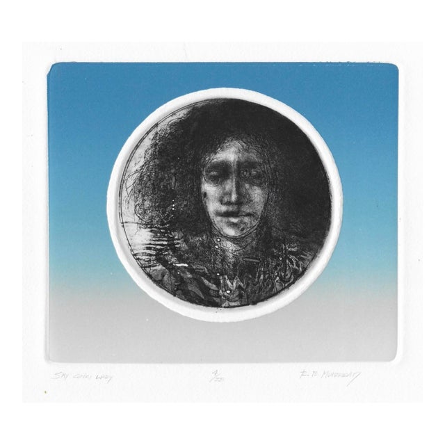 1974 Bruce Muirhead Sky Coin Lady Etching For Sale