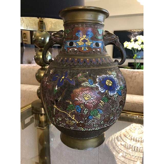 1930s Japanese Champleve Brass Vase For Sale In Chicago - Image 6 of 6