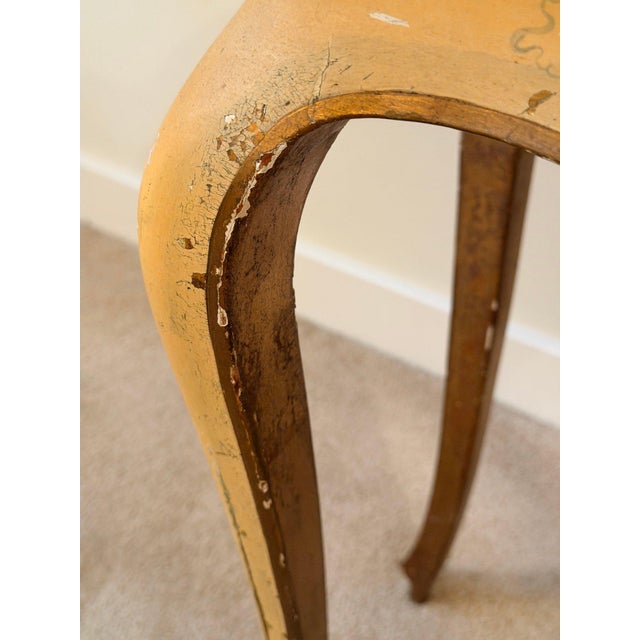1950s Italian Florentine Hand-Painted Sewing or Jewelry Box on Cabriole-Leg Stand For Sale - Image 10 of 18