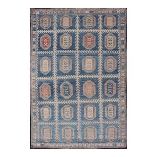 Vintage Hand-Knotted Turkish Tulu Rug in Wool With All-Over Medallion Design For Sale