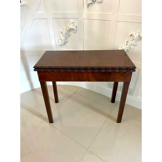 Antique 18th Century George III Chippendale Mahogany Carved Card Table, 1780s For Sale - Image 12 of 12