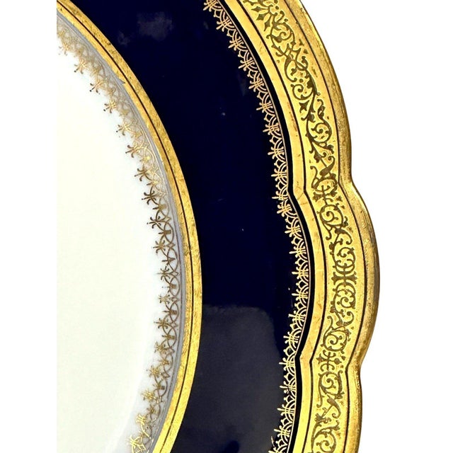 Antique Sevres 1848 Chateau Des Tuileries Cobalt Gilt Armorial Cabinet Plate For Sale In Dallas - Image 6 of 12