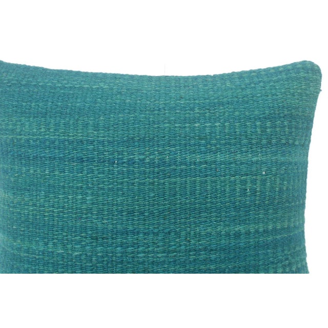 Textile Vintage Turkish Boho Chic Hand-Woven Kilim Pillow For Sale - Image 7 of 9