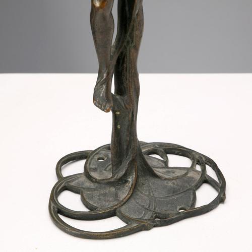 Art Nouveau Bronze Candleholder For Sale - Image 6 of 10