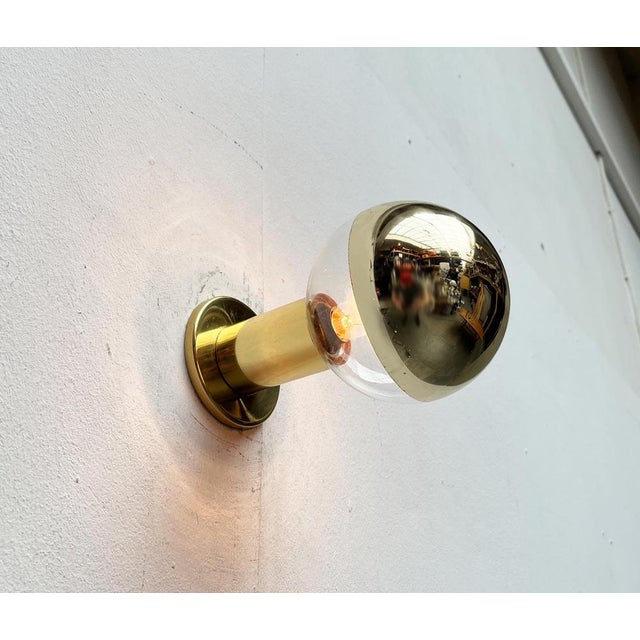 Vintage German Space Age Brass Ceiling Lamp by Motoko Ishii for Staff, 1970s For Sale - Image 6 of 18