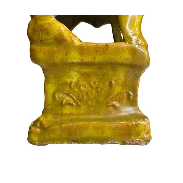 Ceramic Pair of Chinese Foo Dog Joss Stick Holders For Sale - Image 7 of 8