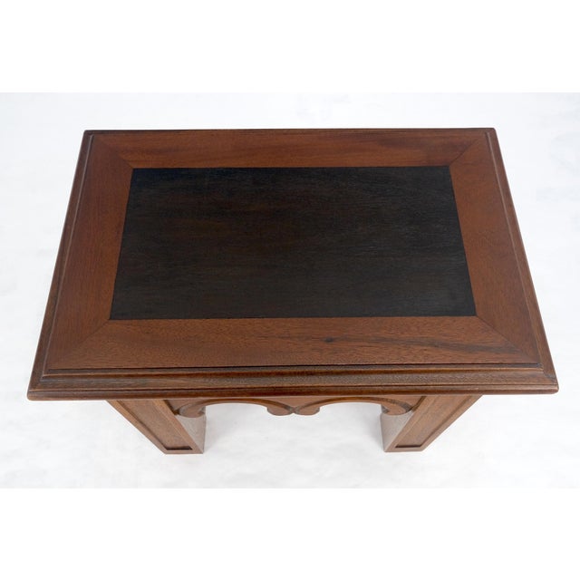 Heavy Solid Mahogany Custom Wood Milling Arts & Crafts 1970s Side End Table MINT For Sale - Image 10 of 16