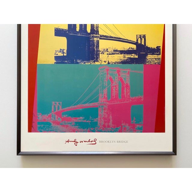 Contemporary Andy Warhol Foundation Lithograph Print Framed Pop Art Poster " Brooklyn Bridge " 1983 For Sale - Image 3 of 17